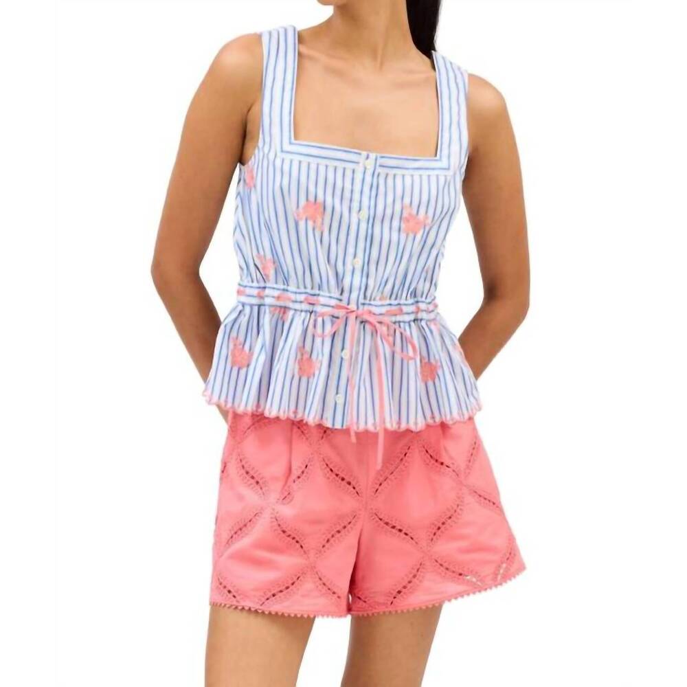 NEW ALLISON eyelet tracy shorts in coral